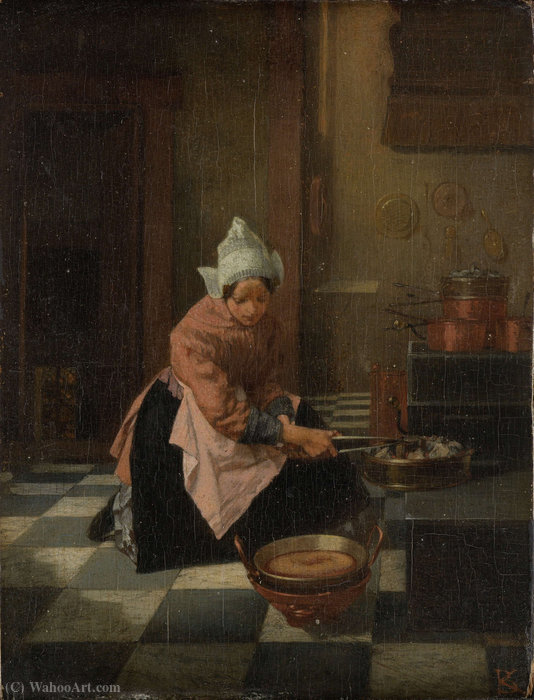 Wikioo.org - The Encyclopedia of Fine Arts - Painting, Artwork by Alexander Hugo Bakker Korff - Making waffles