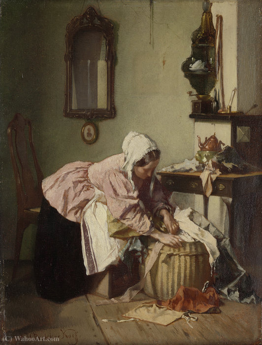 Wikioo.org - The Encyclopedia of Fine Arts - Painting, Artwork by Alexander Hugo Bakker Korff - The rag basket