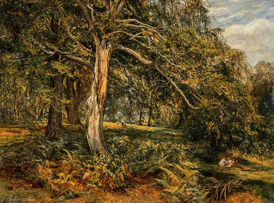 Wikioo.org - The Encyclopedia of Fine Arts - Painting, Artwork by Alexander Junior Fraser - A Glade in Cadzow Forest