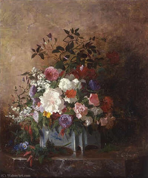WikiOO.org - אנציקלופדיה לאמנויות יפות - ציור, יצירות אמנות Alexandre Defaux - Bouquet of flowers