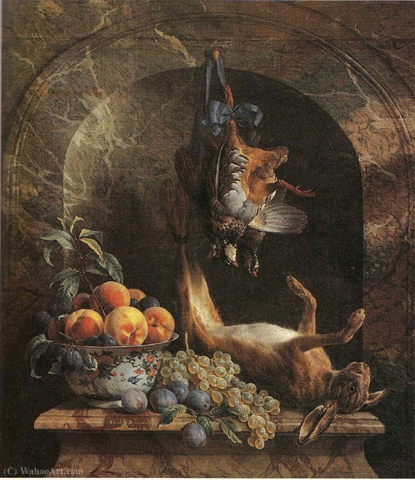 Wikioo.org - The Encyclopedia of Fine Arts - Painting, Artwork by Alexandre François Desportes - Still life with fruit and