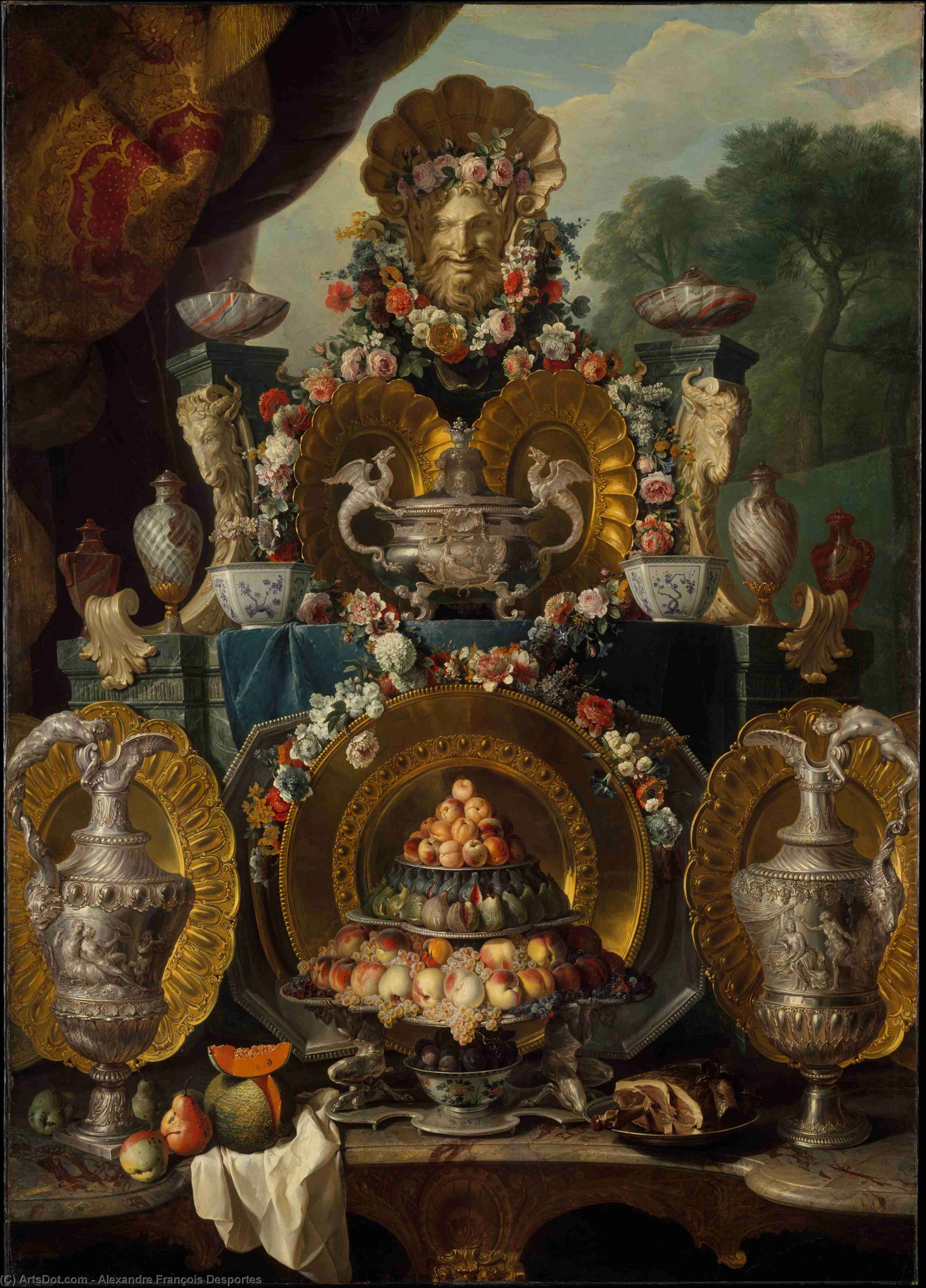 Wikioo.org - The Encyclopedia of Fine Arts - Painting, Artwork by Alexandre François Desportes - Still Life with Silver