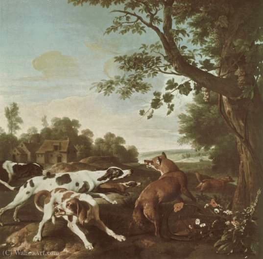 Wikioo.org - สารานุกรมวิจิตรศิลป์ - จิตรกรรม Alexandre François Desportes - The fox hunt