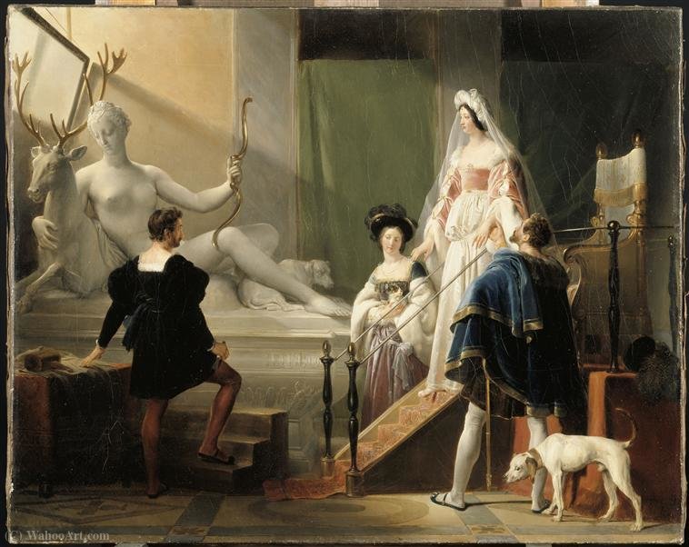 Wikioo.org - The Encyclopedia of Fine Arts - Painting, Artwork by Alexandre Évariste Fragonard - Diane & goujon