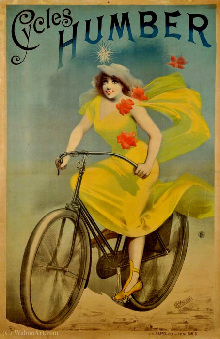 Wikioo.org - The Encyclopedia of Fine Arts - Painting, Artwork by Alfred Choubrac - Advertising poster of Cycles Humbert