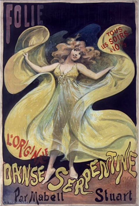 Wikioo.org - The Encyclopedia of Fine Arts - Painting, Artwork by Alfred Choubrac - Poster Folie Bergère Danse de la serpentine
