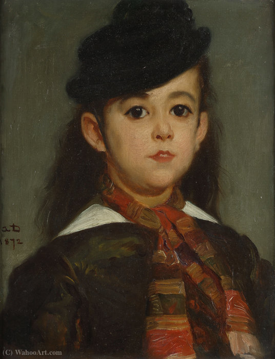 WikiOO.org – 美術百科全書 - 繪畫，作品 Alfred Dehodencq - 玛丽Dehodencq，艺术家的女儿假定肖像