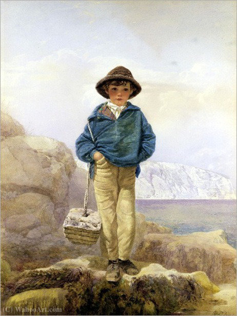 WikiOO.org - אנציקלופדיה לאמנויות יפות - ציור, יצירות אמנות Alfred Downing Fripp - A fisher boy