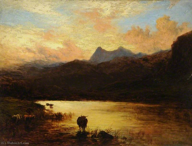 Wikioo.org - The Encyclopedia of Fine Arts - Painting, Artwork by Alfred Walter Williams - Landscape, langdale pikes, cumbria