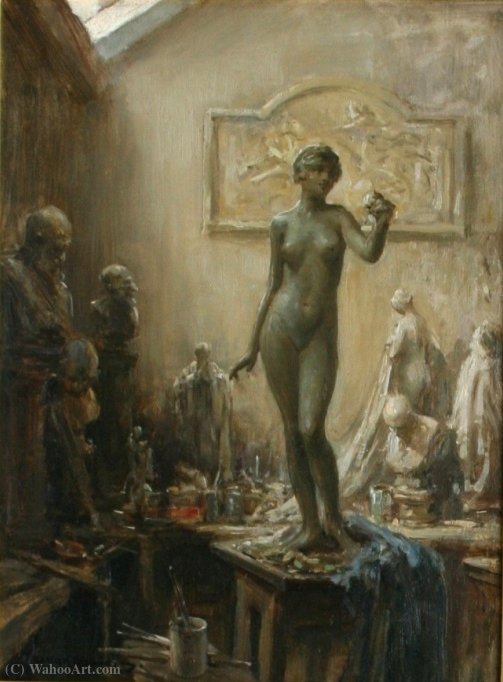 Wikioo.org - Encyklopedia Sztuk Pięknych - Malarstwo, Grafika Allan Douglas Davidson - The sculptor's studio