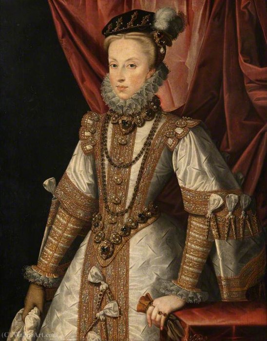 Wikioo.org - The Encyclopedia of Fine Arts - Painting, Artwork by Alonso Sanchez Coello - Anne of Austria