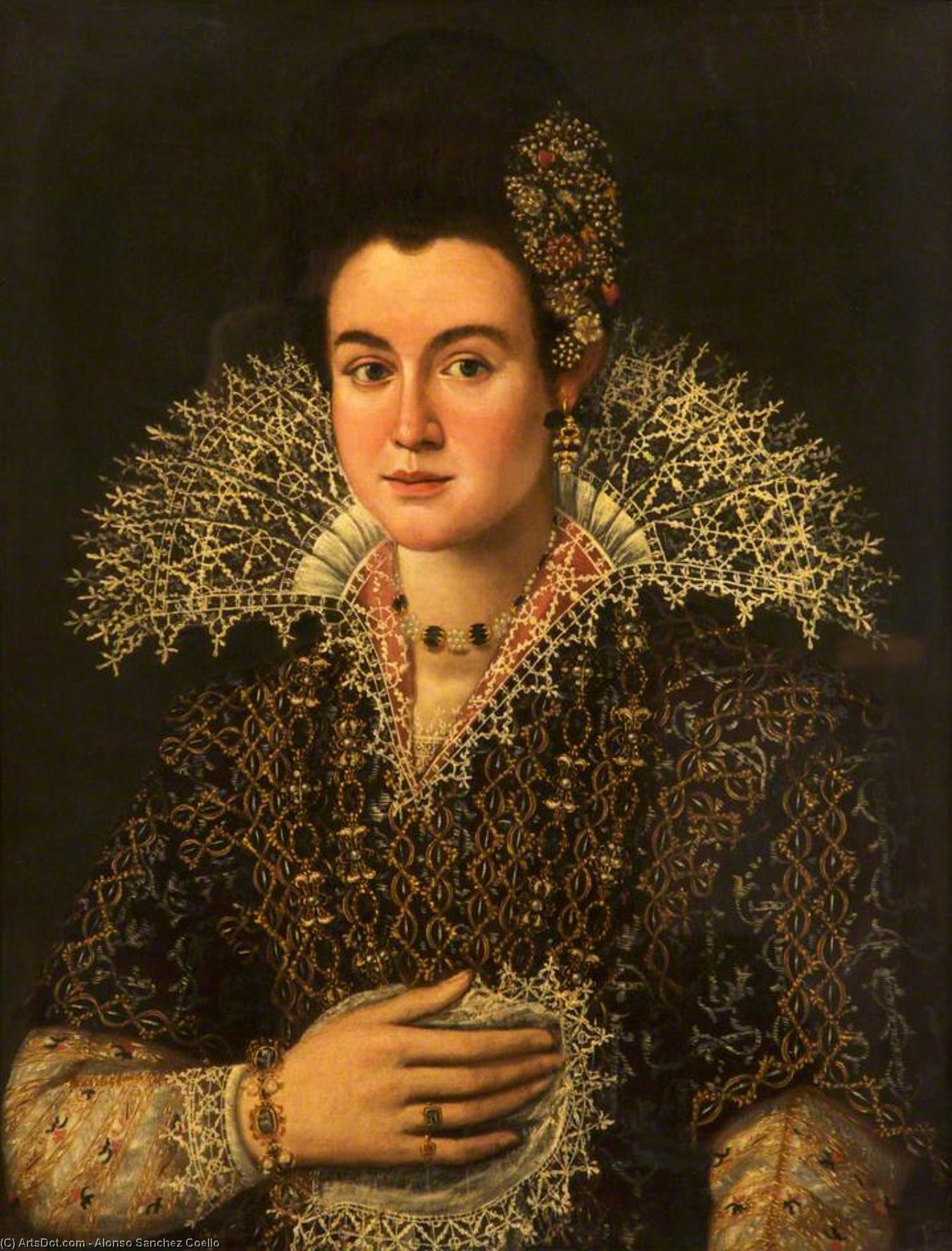 Wikioo.org - The Encyclopedia of Fine Arts - Painting, Artwork by Alonso Sanchez Coello - Portrait of a Lady