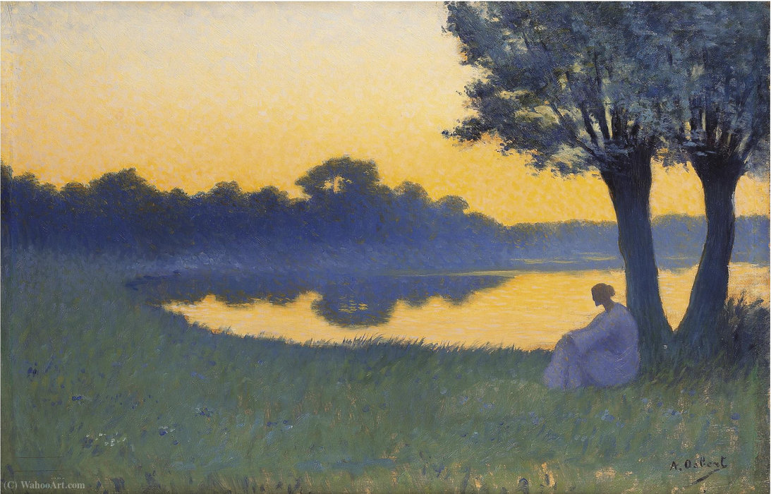 WikiOO.org - Encyclopedia of Fine Arts - Maleri, Artwork Alphonse Osbert - At sunset