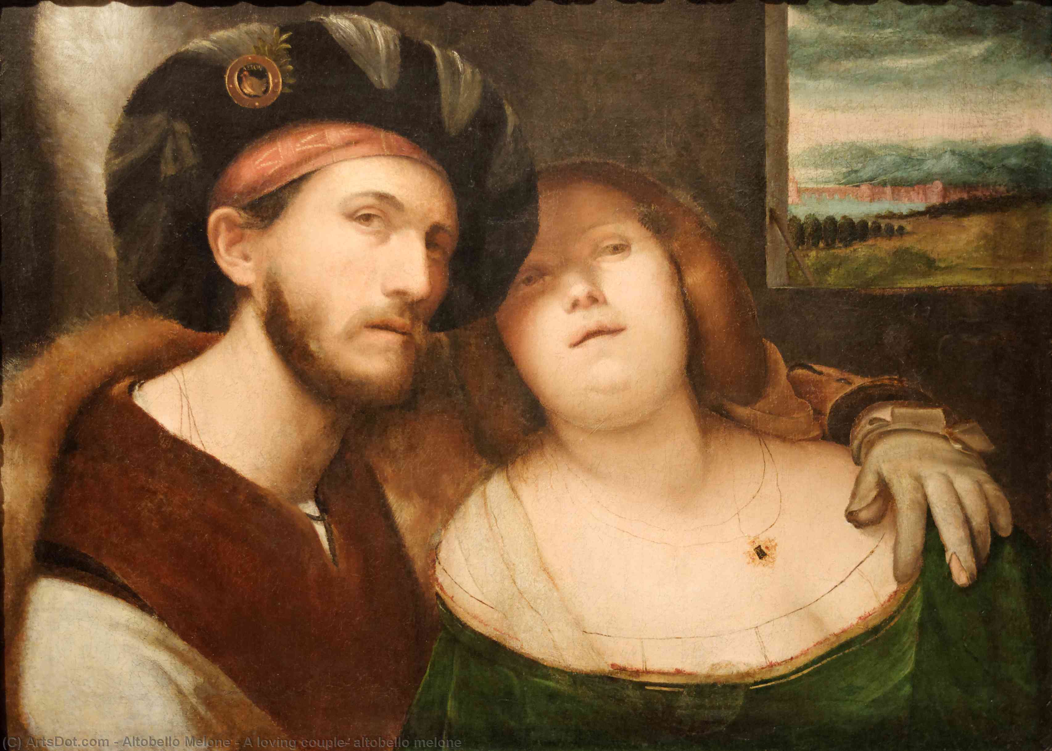 Wikioo.org - The Encyclopedia of Fine Arts - Painting, Artwork by Altobello Melone - A loving couple, altobello melone