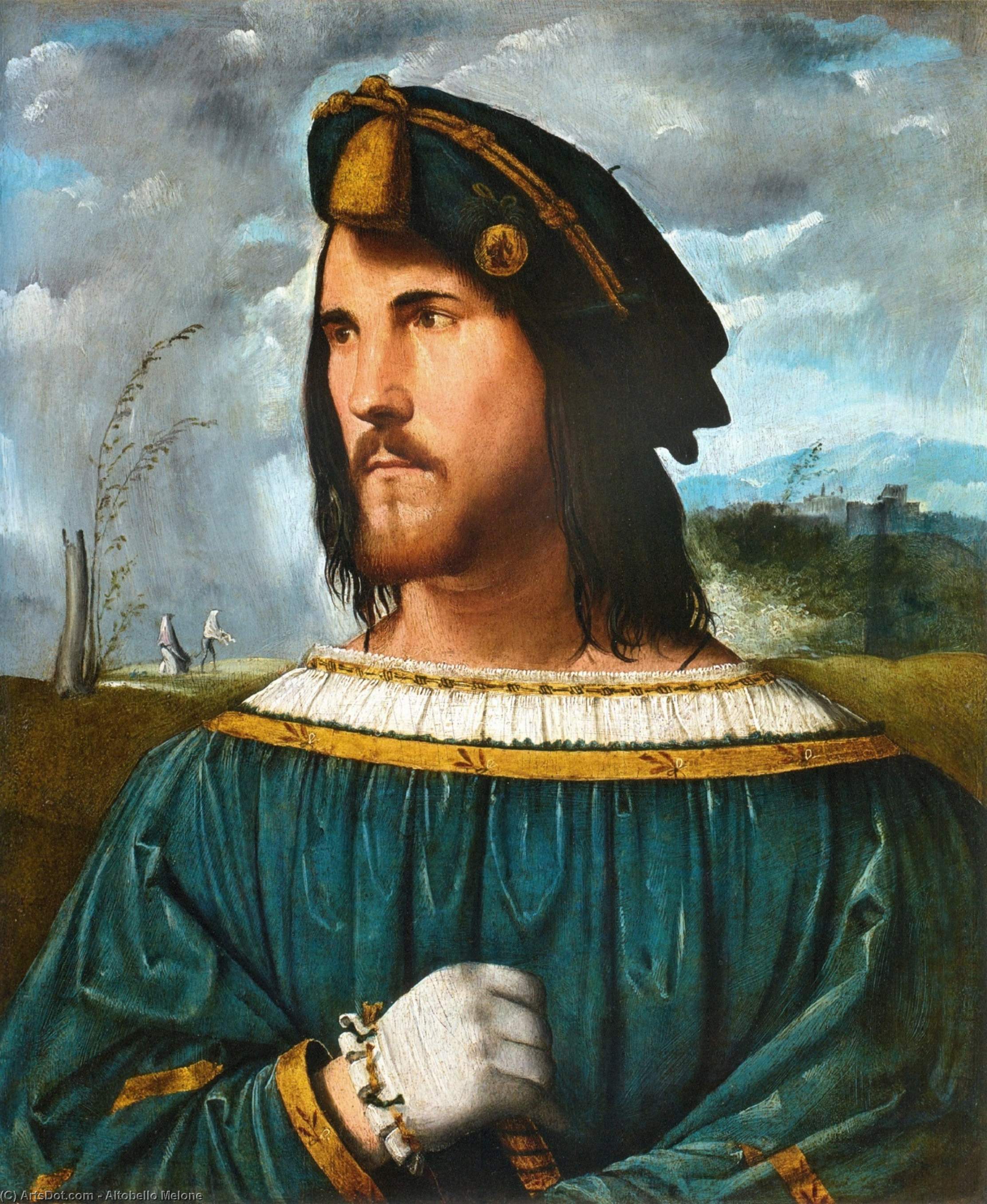 Wikioo.org – L'Encyclopédie des Beaux Arts - Peinture, Oeuvre de Altobello Melone - Portrait de gentilhomme alias  césar borgia