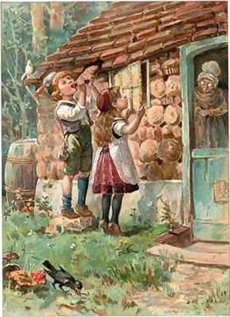 Wikioo.org - The Encyclopedia of Fine Arts - Painting, Artwork by Ambrose Dudley - Hansel and Gretel