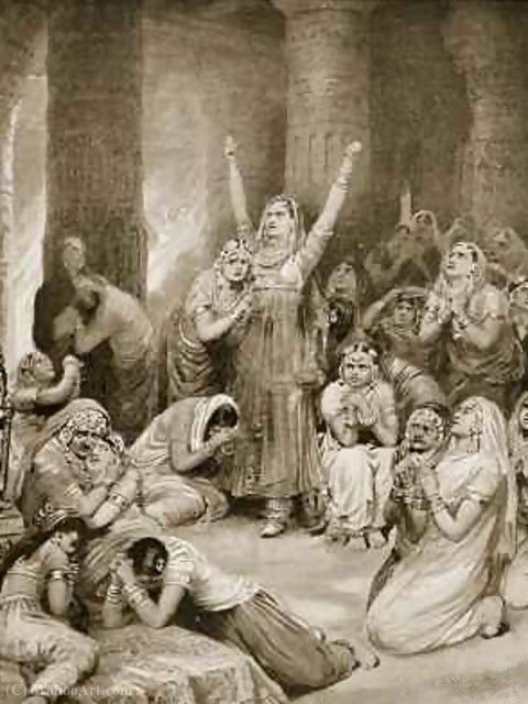 Wikioo.org - The Encyclopedia of Fine Arts - Painting, Artwork by Ambrose Dudley - The Rajput ceremony of Jauhar holocaust