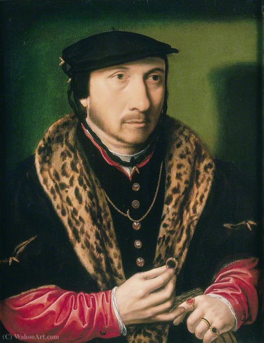 WikiOO.org - Encyclopedia of Fine Arts - Festés, Grafika Ambrosius Benson - Portrait of an Unknown Gentleman