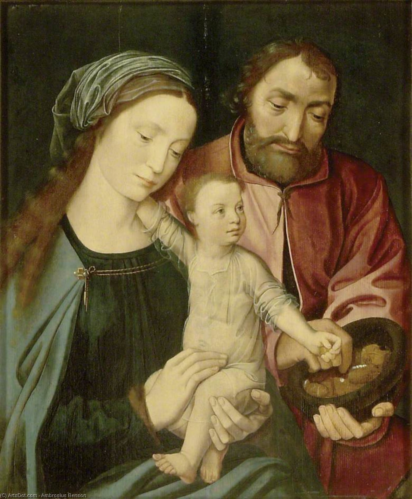 Wikioo.org - The Encyclopedia of Fine Arts - Painting, Artwork by Ambrosius Benson - The holy family