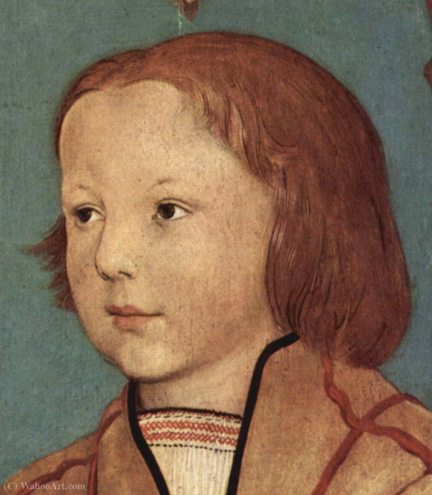 Wikioo.org - The Encyclopedia of Fine Arts - Painting, Artwork by Ambrosius Holbein - Portrait of a Young Boy with Blond Hair (detail)