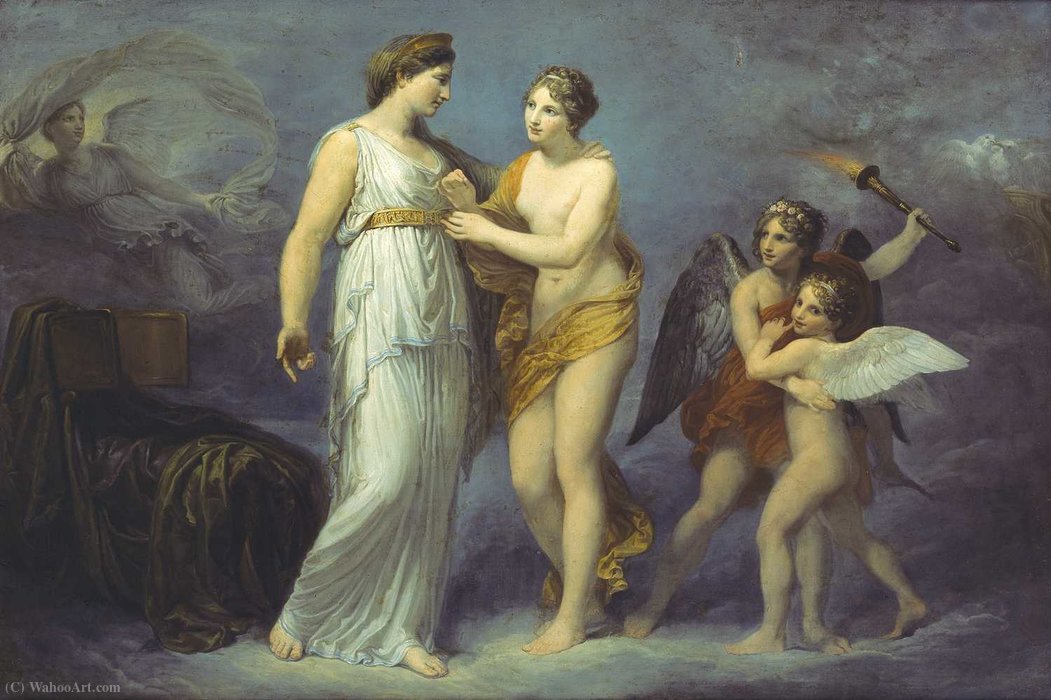 Wikioo.org - The Encyclopedia of Fine Arts - Painting, Artwork by Andrea Appiani - Venus Fastens the Girdle for Juno