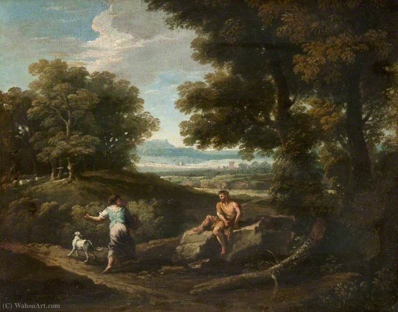 Wikioo.org - The Encyclopedia of Fine Arts - Painting, Artwork by Andrea Locatelli - Landscape and Figures