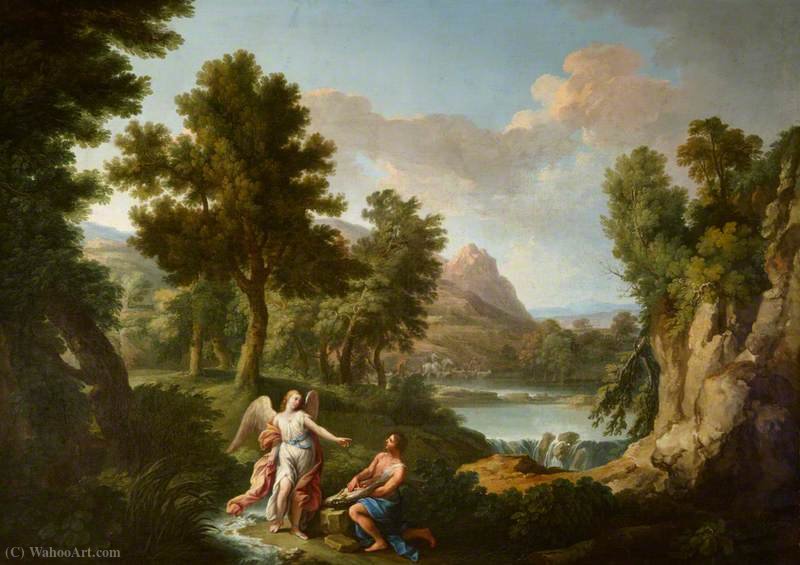 Wikioo.org - The Encyclopedia of Fine Arts - Painting, Artwork by Andrea Locatelli - Landscape with Tobias and the Angel