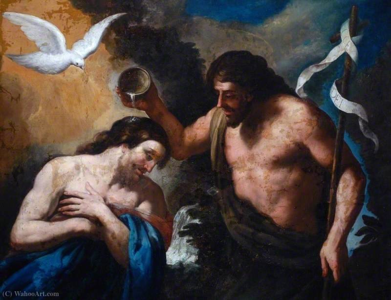 Wikoo.org - موسوعة الفنون الجميلة - اللوحة، العمل الفني Andrea Sacchi - The Baptism of Christ