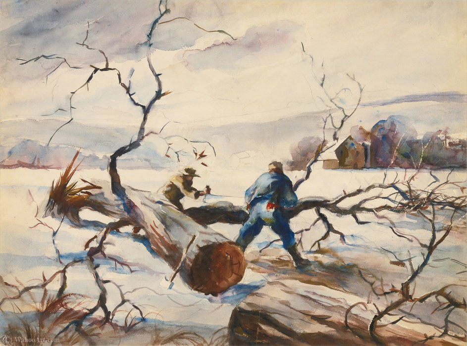 WikiOO.org - אנציקלופדיה לאמנויות יפות - ציור, יצירות אמנות Andrew Wyeth - Chopping wood