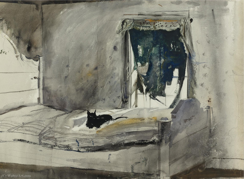 WikiOO.org – 美術百科全書 - 繪畫，作品 Andrew Wyeth - 克里斯蒂娜的卧室