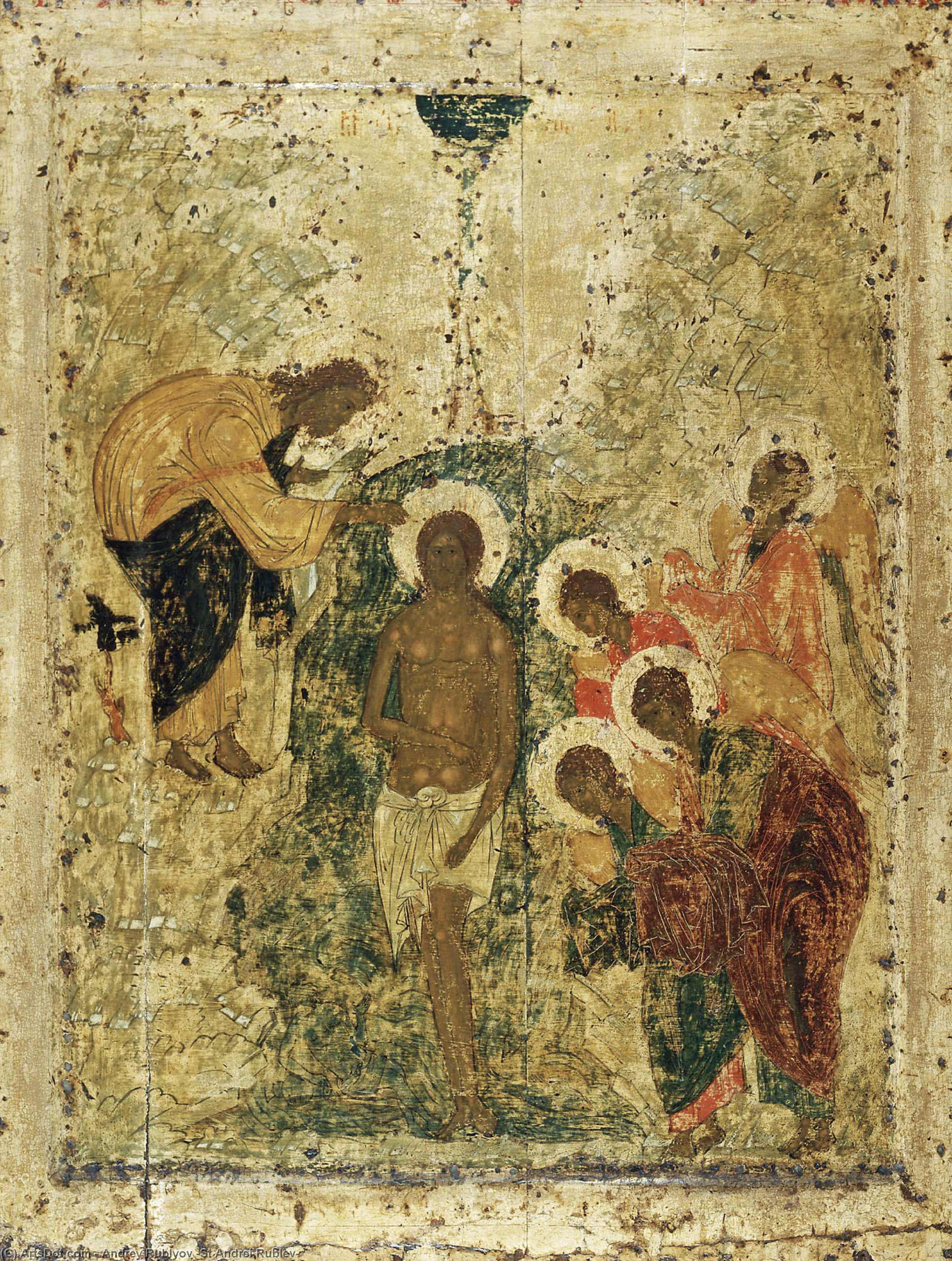 WikiOO.org – 美術百科全書 - 繪畫，作品 Andrey Rublyov (St Andrei Rublev) - 洗礼 的  基督