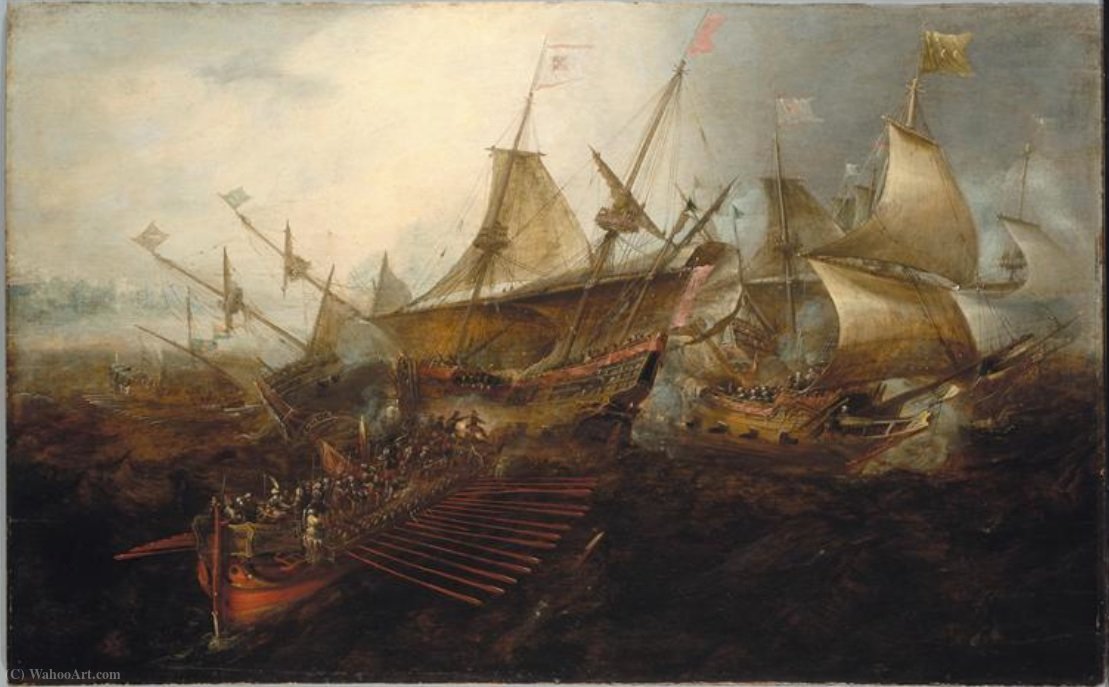 Wikioo.org – L'Enciclopedia delle Belle Arti - Pittura, Opere di Andries Van Eertvelt - Battaglia navale