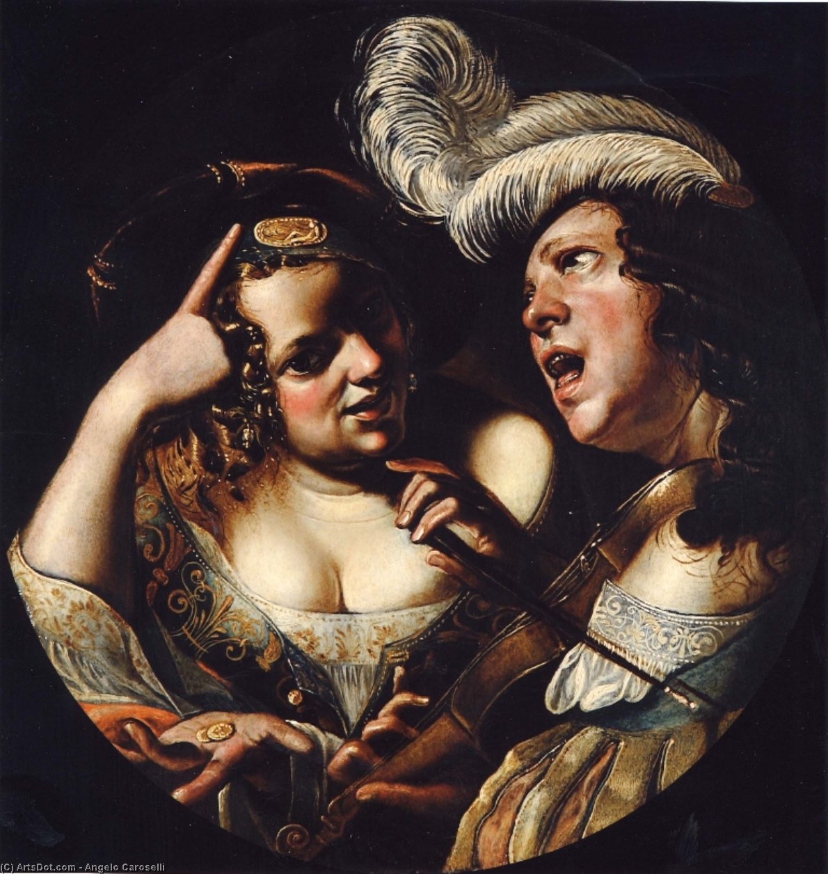 WikiOO.org - אנציקלופדיה לאמנויות יפות - ציור, יצירות אמנות Angelo Caroselli - Allegory of Love