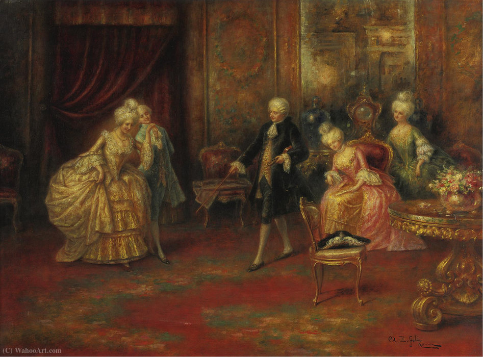 WikiOO.org - Encyclopedia of Fine Arts - Maľba, Artwork Angelo Zoffoli - The dance lesson