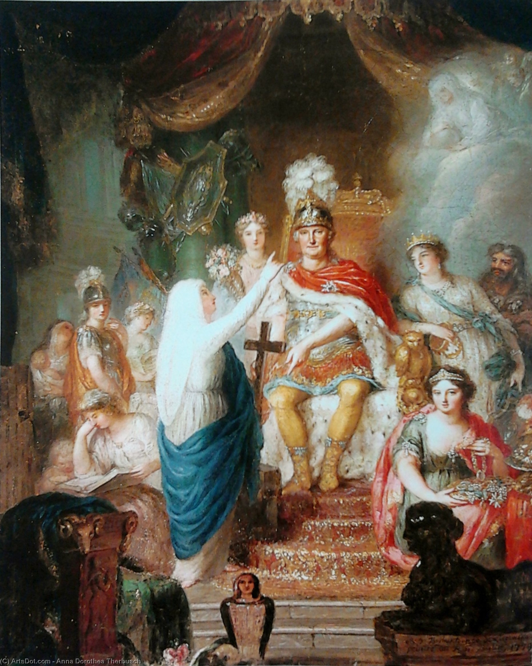 Wikioo.org - The Encyclopedia of Fine Arts - Painting, Artwork by Anna Dorothea Therbusch - Apotheosis of Prince Augustus Ferdinand of Prussia.