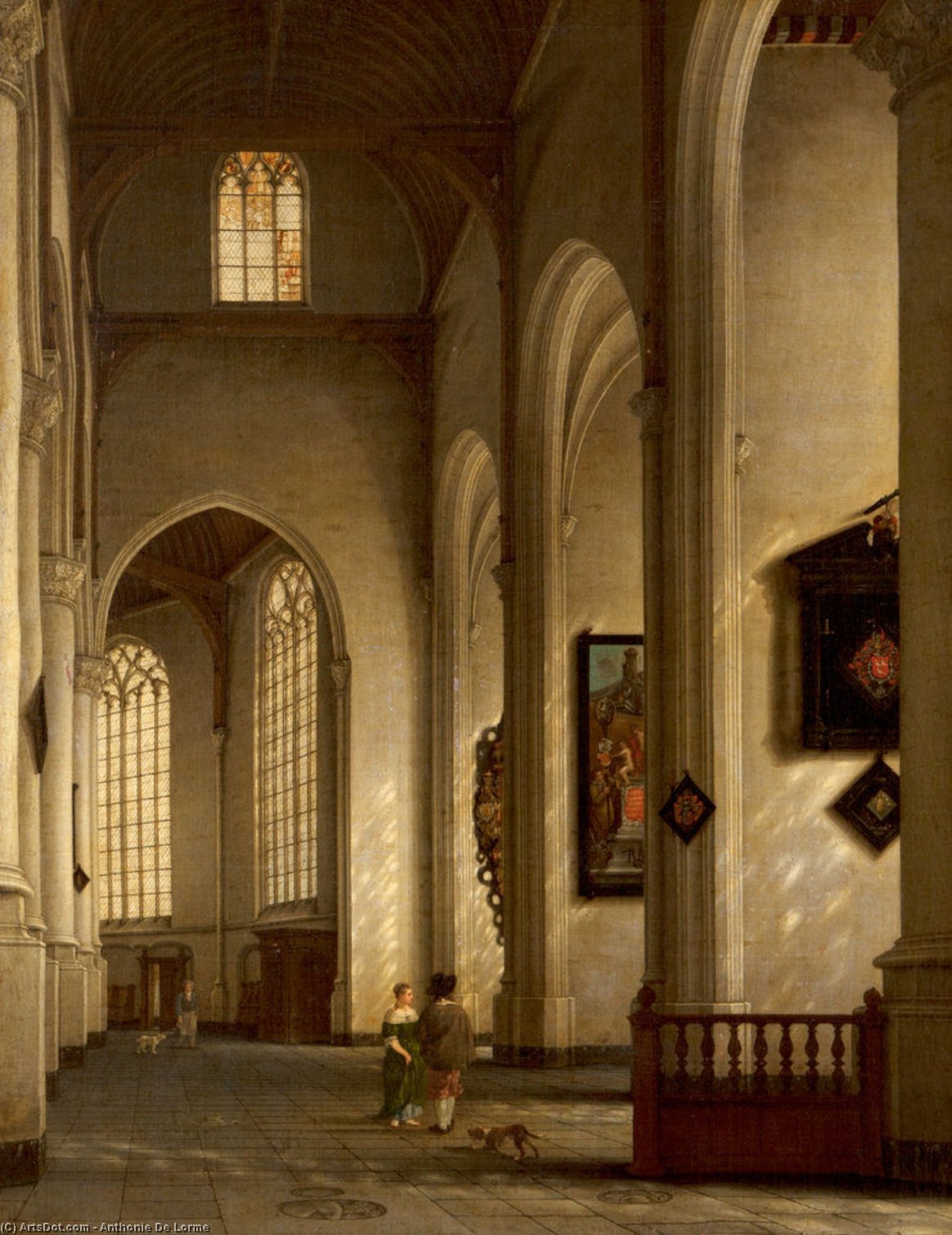 Wikioo.org - The Encyclopedia of Fine Arts - Painting, Artwork by Anthonie De Lorme - Interior of the Church of Saint Bavo, Haarlem