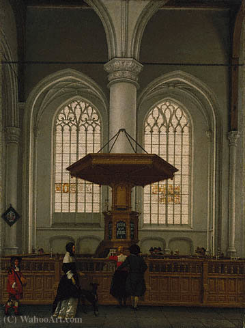 Wikioo.org - The Encyclopedia of Fine Arts - Painting, Artwork by Anthonie De Lorme - Interior of the Laurenskerk at Rotterdam