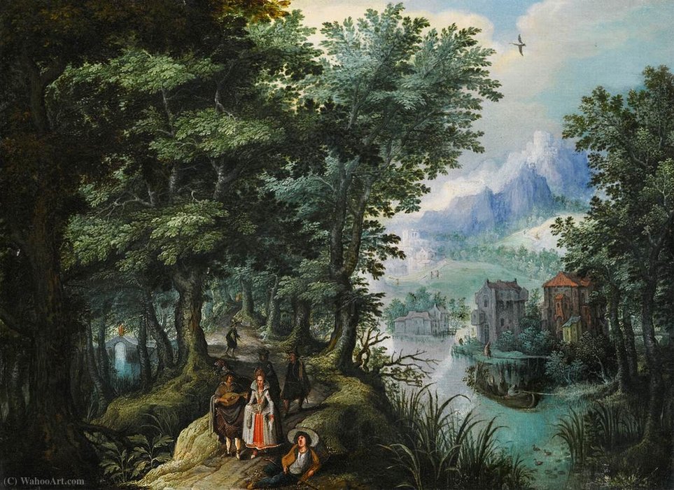 Wikioo.org – L'Encyclopédie des Beaux Arts - Peinture, Oeuvre de Anthonie Mirou - Paysage fluvial