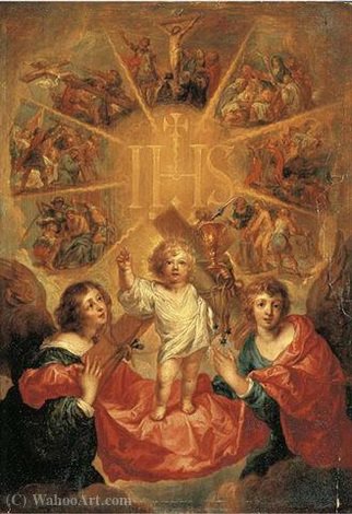 WikiOO.org - Enciclopédia das Belas Artes - Pintura, Arte por Anthonis Sallaert - the Glorification of the Name of Jesus