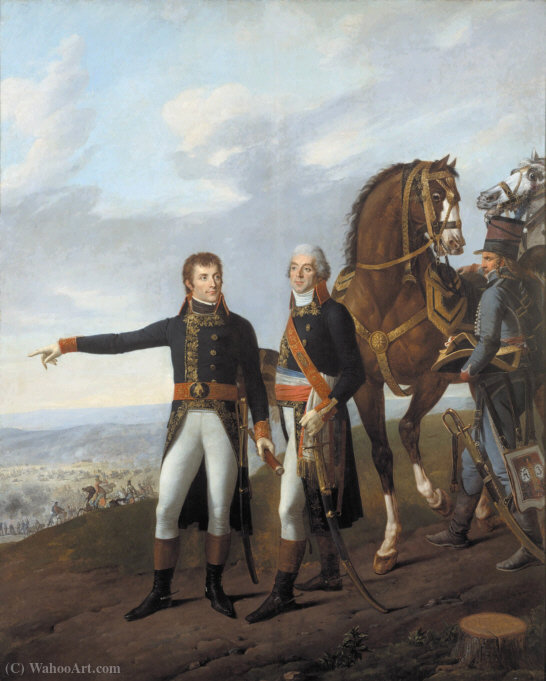 WikiOO.org - Encyclopedia of Fine Arts - Maľba, Artwork Antoine Charles Horace Vernet Aka Carle Vernet - General Bonaparte and his chief of staff Berthier at the Battle of Marengo