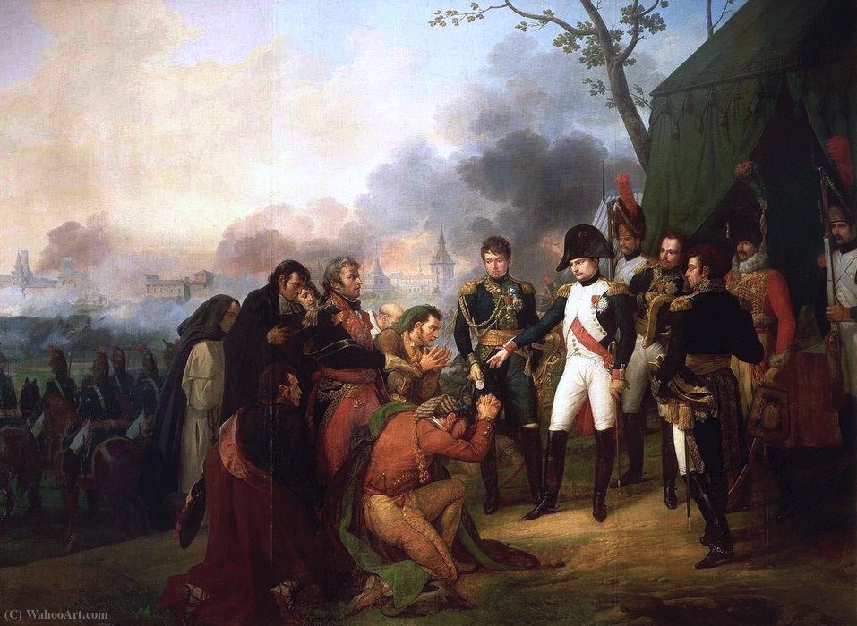 Wikioo.org – L'Enciclopedia delle Belle Arti - Pittura, Opere di Antoine Charles Horace Vernet Aka Carle Vernet - Napoleone alle porte di Madrid a (1810)