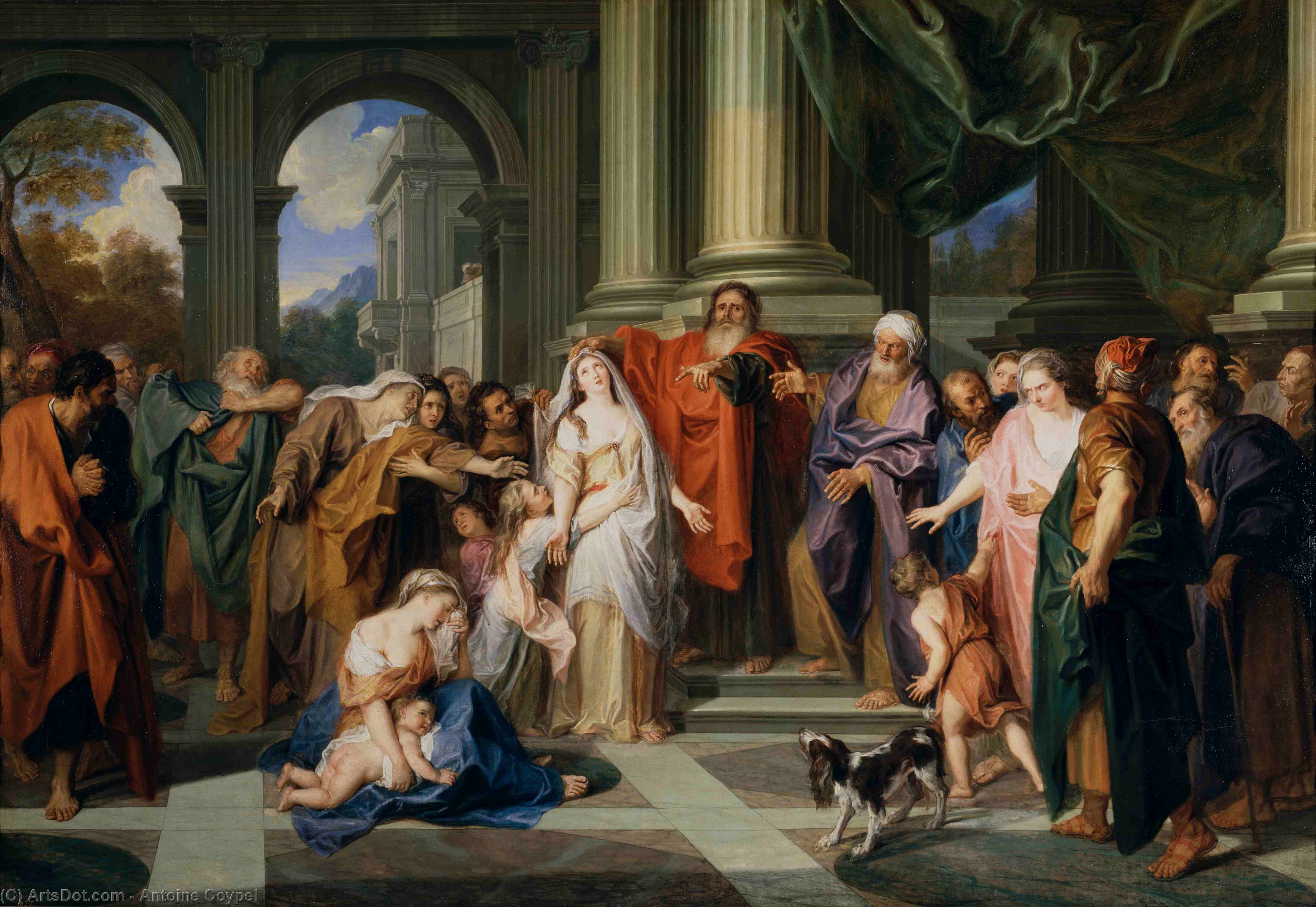 WikiOO.org - Encyclopedia of Fine Arts - Schilderen, Artwork Charles Antoine Coypel - Susannah accused of adultery