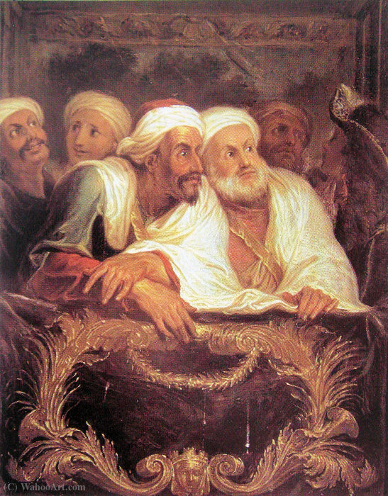 Wikioo.org - The Encyclopedia of Fine Arts - Painting, Artwork by Charles Antoine Coypel - Tenim Mohammed, Ambassador of Morocco to the Italian Comedy