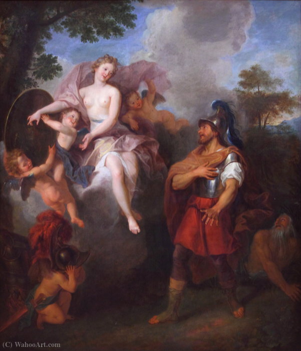 Wikioo.org - The Encyclopedia of Fine Arts - Painting, Artwork by Charles Antoine Coypel - Venus bringing weapons to Aeneas