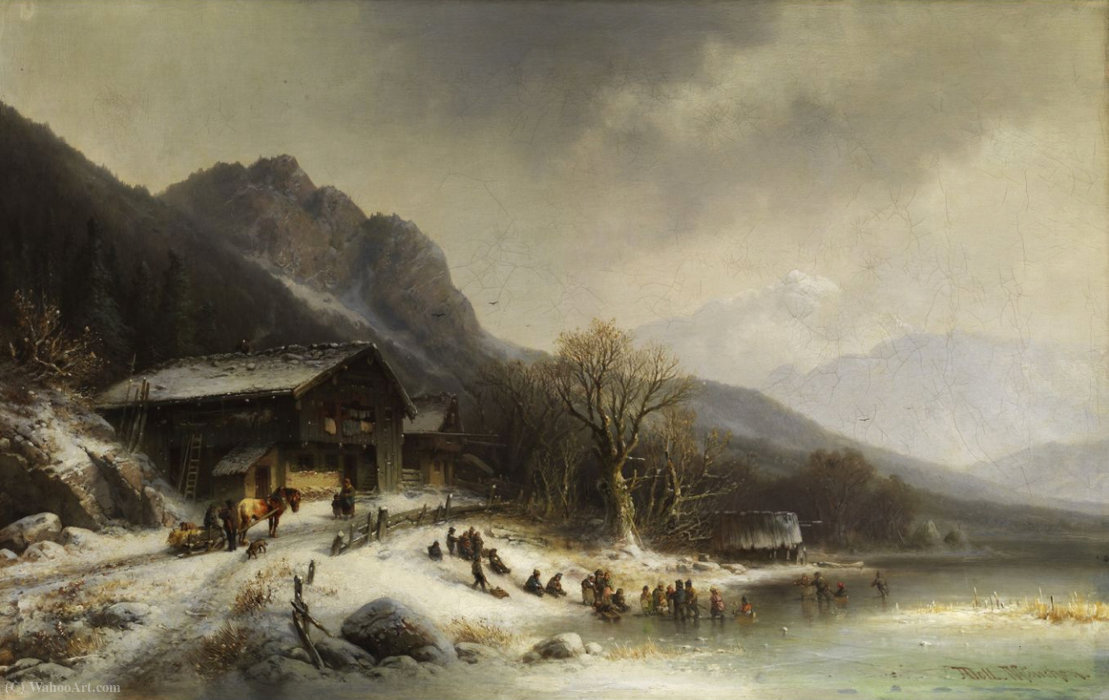 WikiOO.org - Encyclopedia of Fine Arts - Lukisan, Artwork Anton Doll - Winter landscape