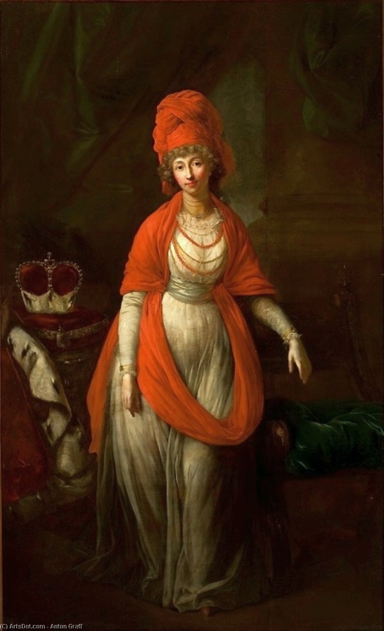Wikioo.org - The Encyclopedia of Fine Arts - Painting, Artwork by Anton Graff - Portrait of Anna Dorothea von Medem, duchess of Courland.