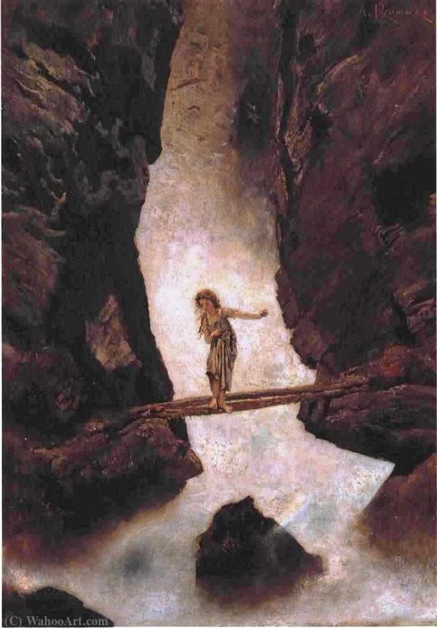 Wikioo.org - The Encyclopedia of Fine Arts - Painting, Artwork by Anton Romako - At the waterfall