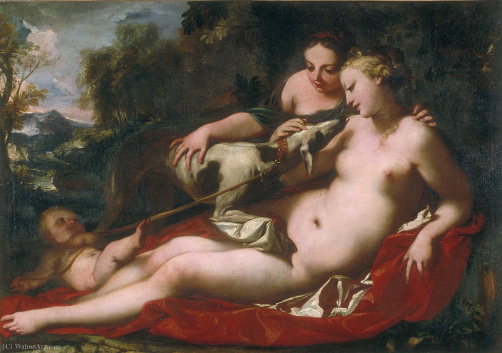 WikiOO.org - Encyclopedia of Fine Arts - Festés, Grafika Antonio Bellucci - Love jealous of Fidelity
