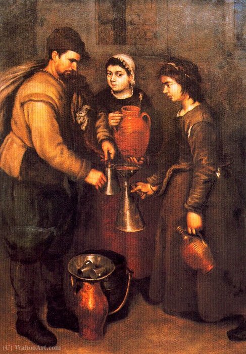 Wikioo.org – La Enciclopedia de las Bellas Artes - Pintura, Obras de arte de Antonio De Puga - El comerciante de aceite