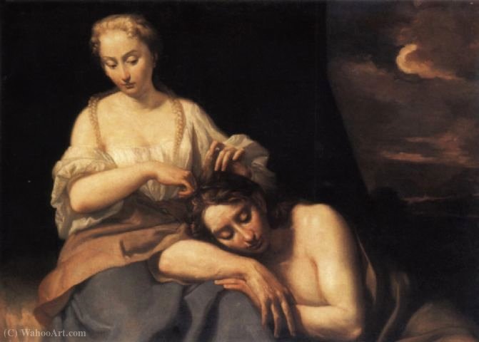 Wikioo.org - The Encyclopedia of Fine Arts - Painting, Artwork by Antonio Gherardi - Samson and Delilah